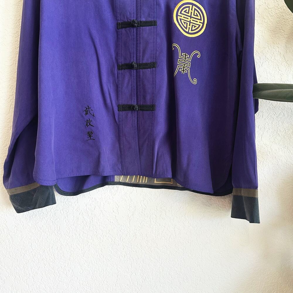 VTG Chicos 100% Silk Asian Inspired Kimono (2) /L-XL Embroidered Art To Wear - Picture 3 of 10